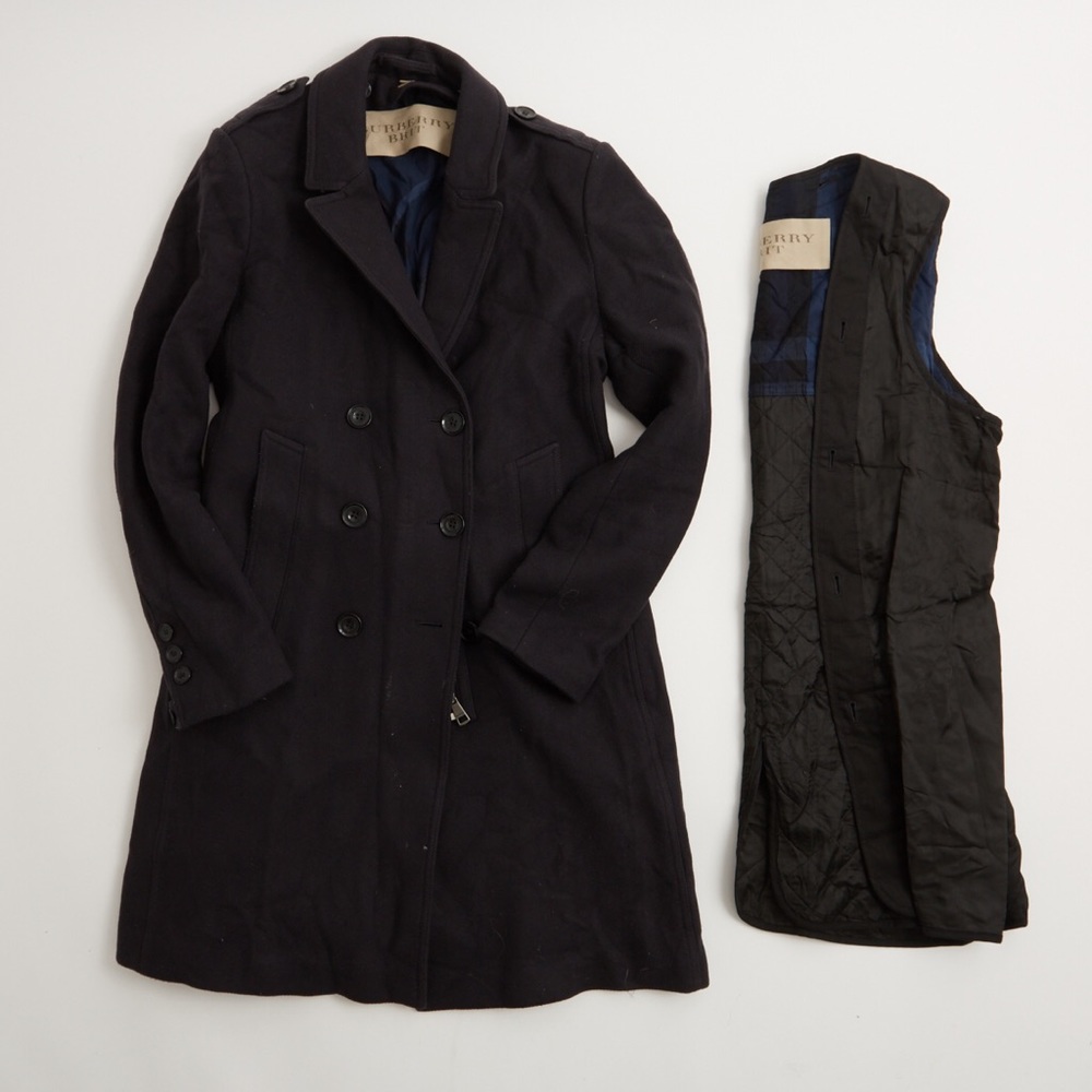 Burberry Military Wool Navy Coat